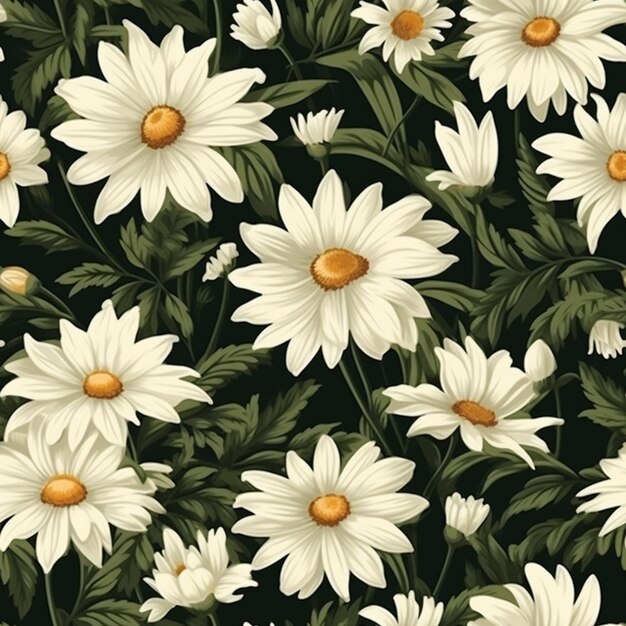 A close up of a bunch of white flowers on a black background generative ai