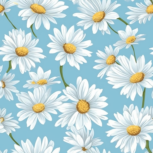 A close up of a bunch of white flowers on a blue background generative ai