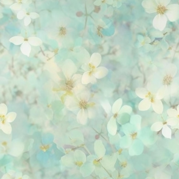 Photo a close up of a bunch of white flowers on a blue background generative ai