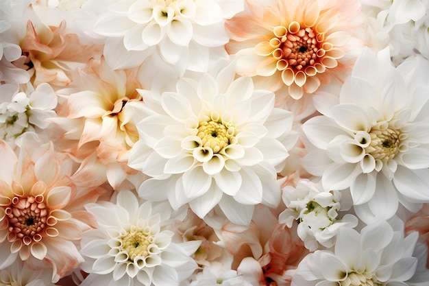 A close up of a bunch of white flowers