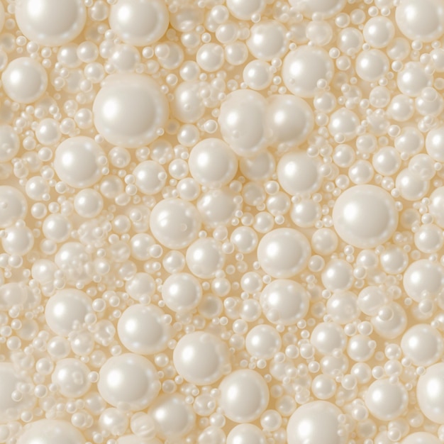 a close up of a bunch of white pearls on a white surface generative ai