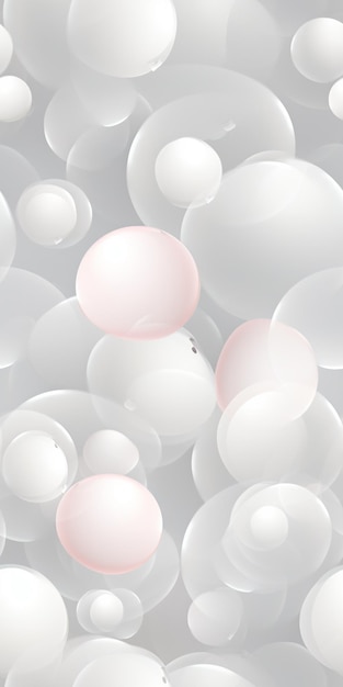 Photo a close up of a bunch of white and pink balloons generative ai