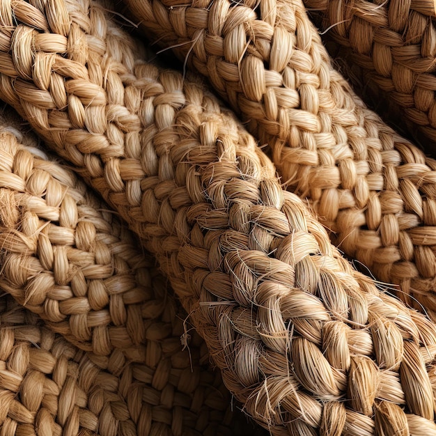 Photo a close up of a bunch of woven material with a picture of a rope