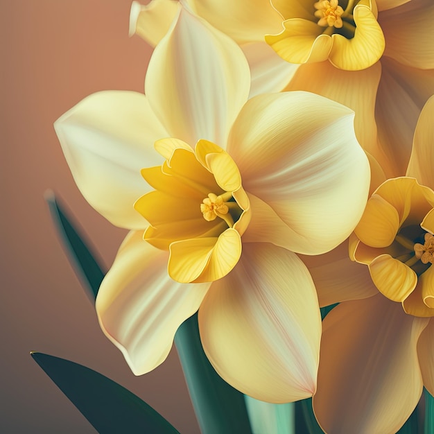 A close up of a bunch of yellow flowers generative AI