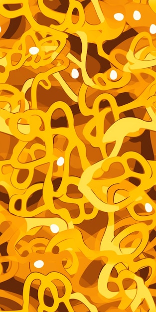 A close up of a bunch of yellow letters on a brown surface generative ai