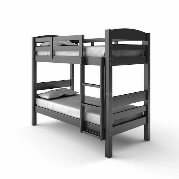 Photo a close up of a bunk bed with a mattress on top of it generative ai