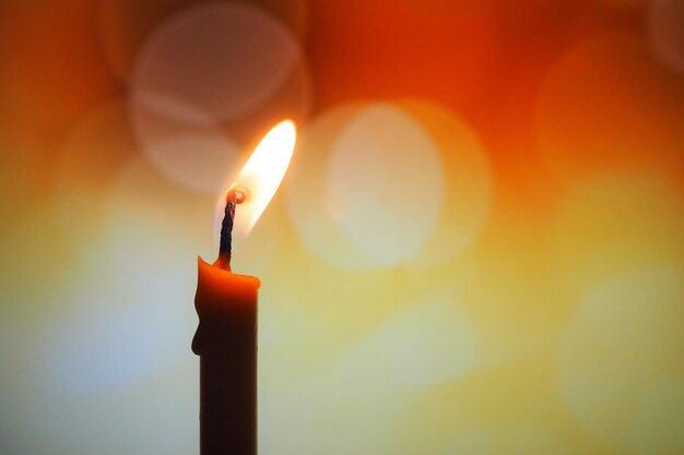 Close-up of burning candle