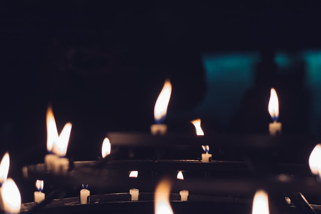 Photo close-up of burning candles