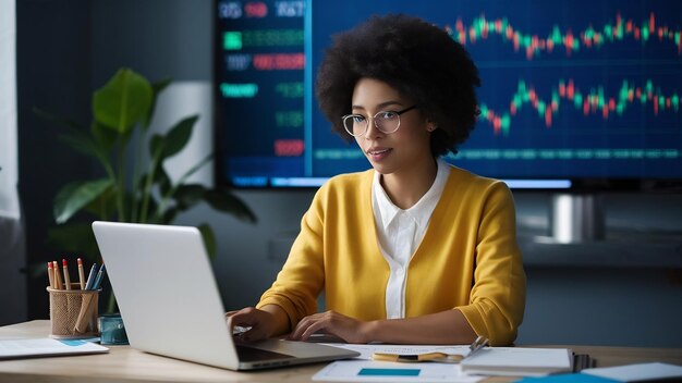 Close up of a business analyst investing in stocks online while working from home