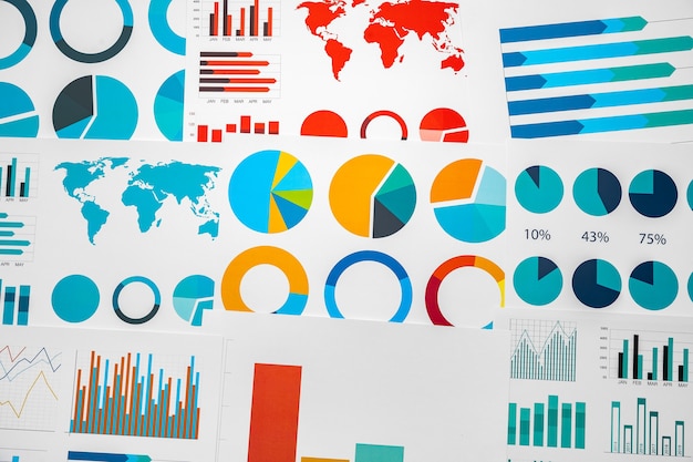 Close up of business graph analysis document