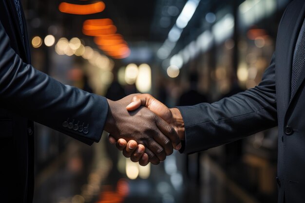 Close up of business handshake