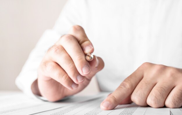 Close up business man signing contract making a deal, business concept