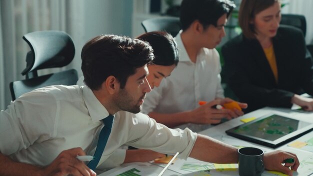 close up of business people hands write sticky note about idea alimentation