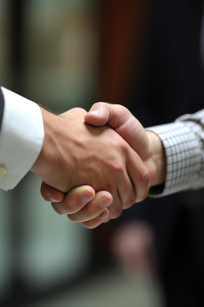 Close up of businessmen shaking hands