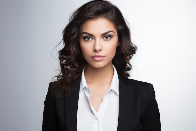 Close up of a businesswoman on a clear background