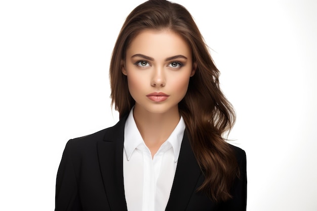 Close up of a businesswoman on a clear background