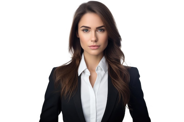 Close up of a businesswoman on a clear background