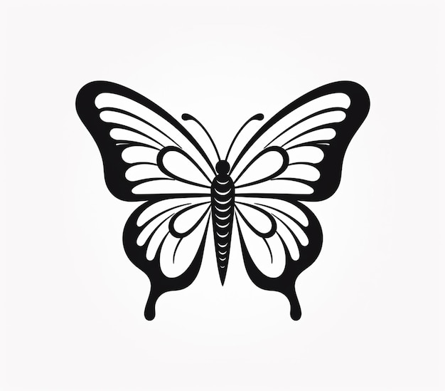 Foto un primo piano di una farfalla su uno sfondo bianco ai generativa