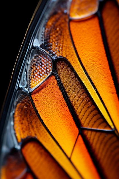 A Close Up Of A Butterfly Wing With A Small Hole In The Middle