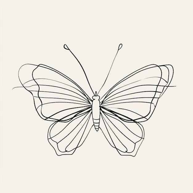 a close up of a butterfly with a black outline on a white background generative ai