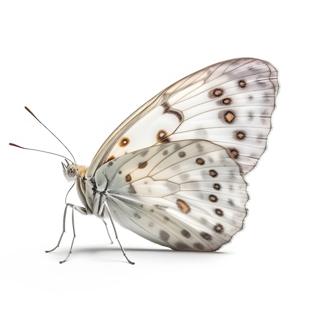 Photo a close up of a butterfly with white and brown markings generative ai