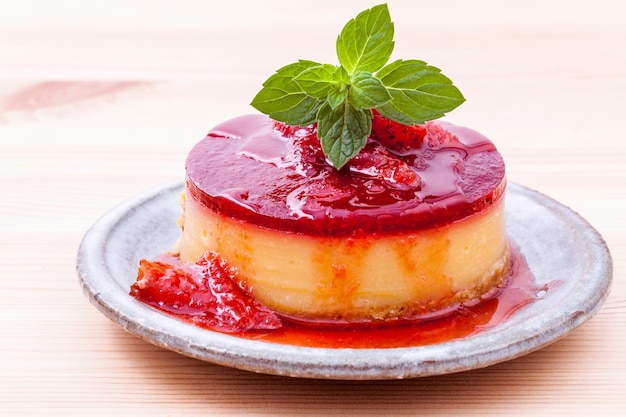 Close-up of cake in plate on table