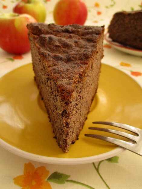 皿の中のケーキのクローズアップ