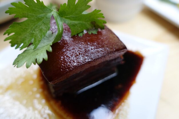 Close-up of cake in plate