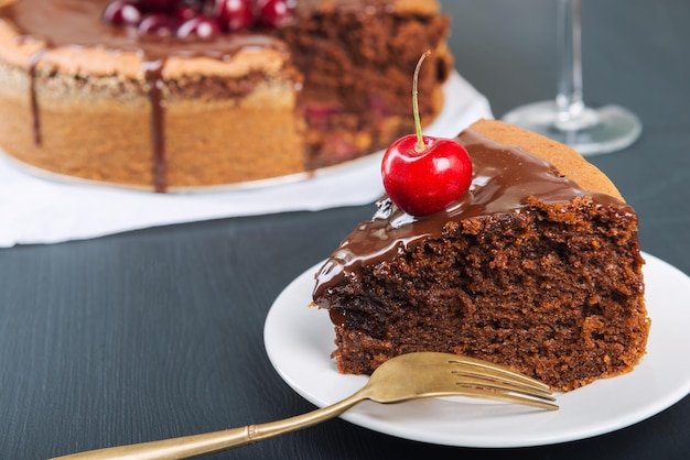 close-up of cake served on plate