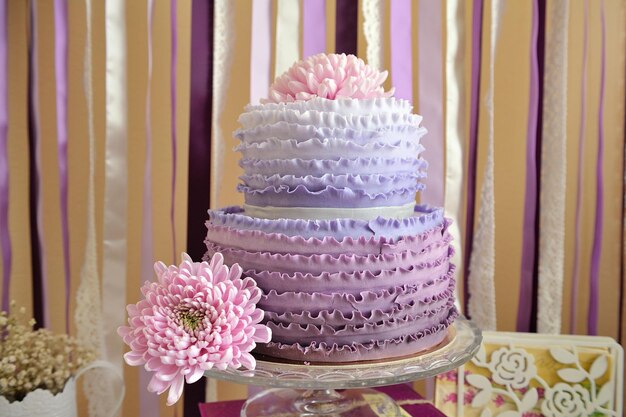 Close-up of cake on table at home