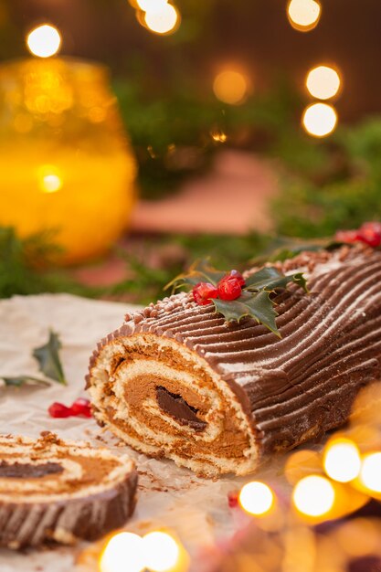 Foto close-up della torta sul tavolo