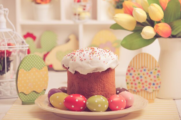 Photo close-up of cake on table