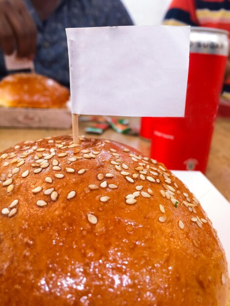 Close-up of cake on table