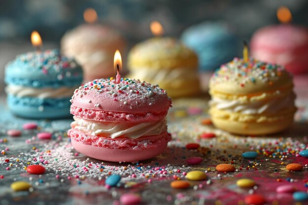 Photo a close up of a cake with candles on it