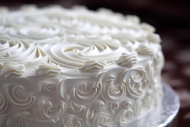 Foto un primo piano di una torta con il livello superiore della torta.
