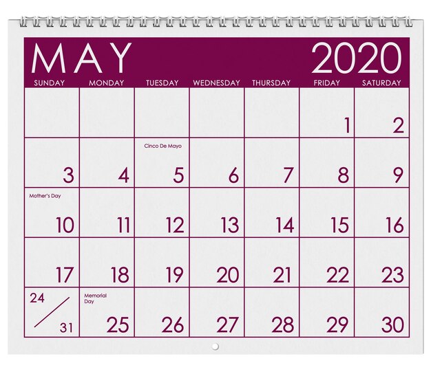 close-up of calendar against white background
