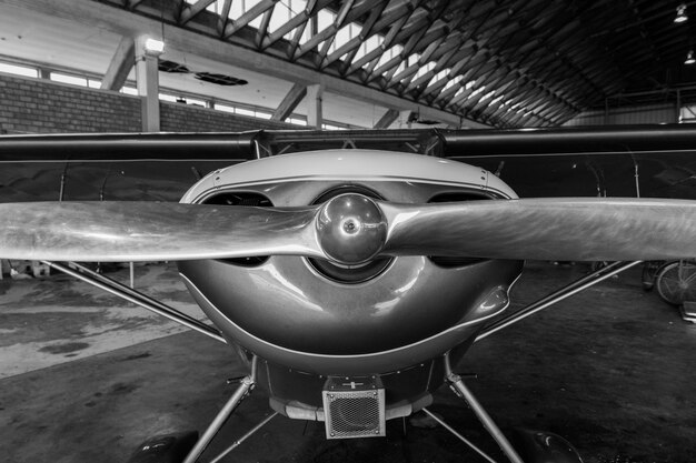 Close-up of camera in airplane