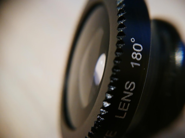 Photo close-up of camera lens