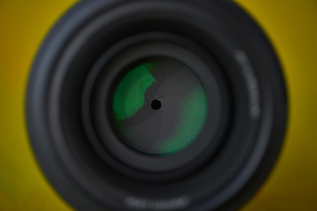 Photo close-up of camera lens