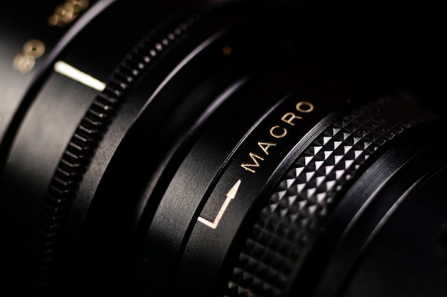 Photo close-up of camera lens