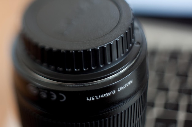 Photo close-up of camera lens