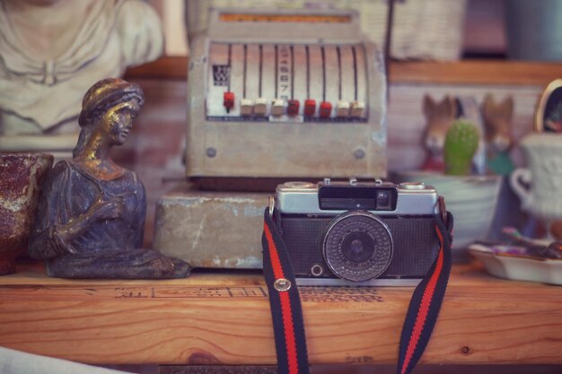 Photo close-up of camera on table