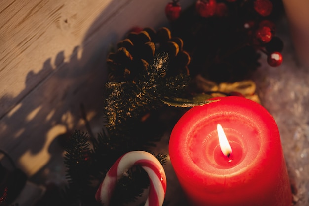 Close-up of candle burning