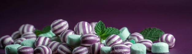 A close up of a candy bar with a green leaf