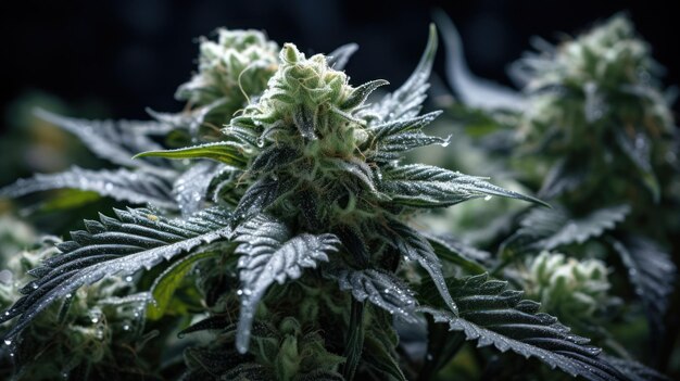 Close-up Cannabis in het groene huis