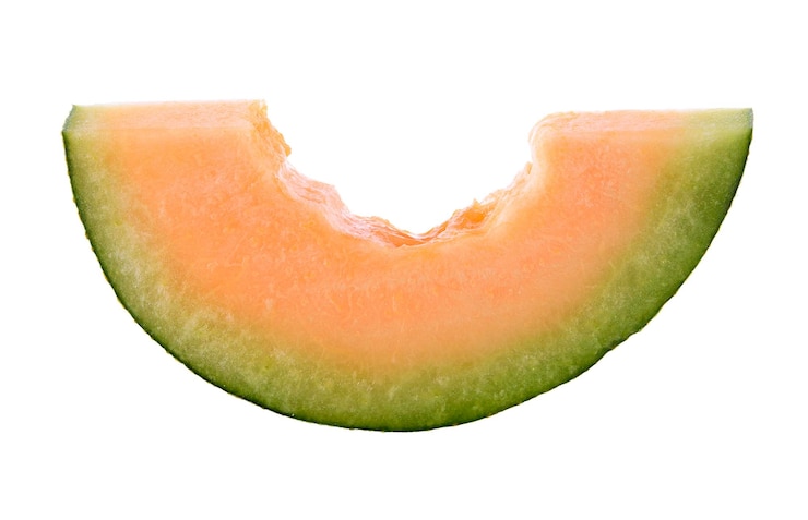 Photo  바탕 에 있는 칸탈루프 조각 의 클로즈업