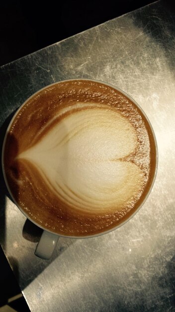 Foto close-up di un cappuccino