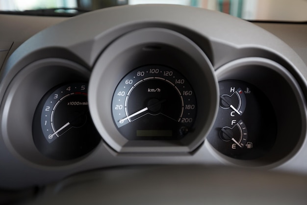 Close up of car dashboard