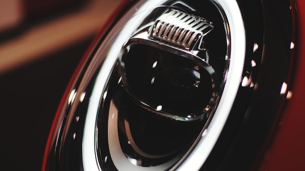 Photo close-up of car headlight