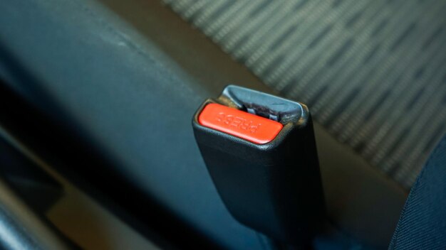 Close up of the car seat belt